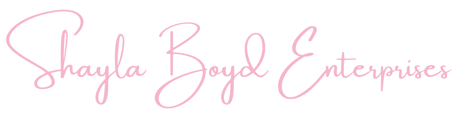 Shayla Boyd signature in blush pink